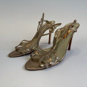 Rupert Sanderson Bronzey-Gold 'Figaro' Sandals, EU 39.5